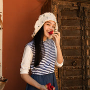 Striped Top Denim Skirt Dress