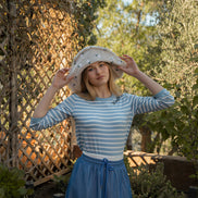 Midi Skirt with Contrast Elastic Waistband