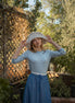 Midi Skirt with Contrast Elastic Waistband