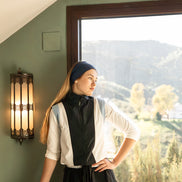 Sleeveless Zip Up Vest with Embossed Tea Logo