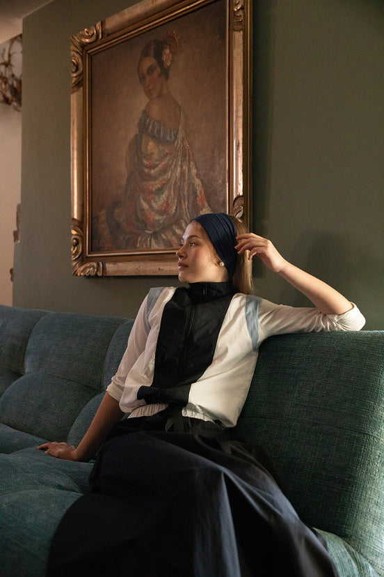 Midi Skirt with Cargo Pockets and Contrast Waist Tie