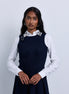 Detailed collar white button down shirt