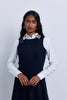 Detailed collar white button down shirt