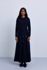 Wide Knife Pleat Skirt with Sequin Decor
