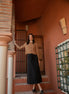 Aline Maxi Skirt with Tie Belt  & Top Stitched Pockets