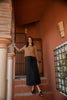 Aline Maxi Skirt with Tie Belt  & Top Stitched Pockets