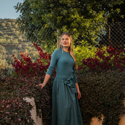 Teen Midi Full Skirt with a Self-Tie Belt 