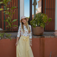 Teen Midi Full Skirt with Self-Tie Belt 
