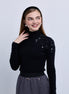Embellished High Neck Knit Top
