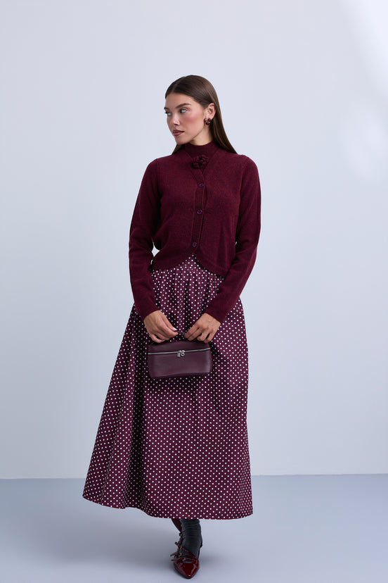 Cropped cardigan with button front design