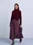 Polka dot subtly gathered waist skirt