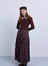 Plaid A-Line Midi Skirt