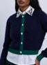 Contrast trim knitted cardigan