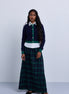 Plaid midi skirt