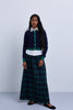 Plaid midi skirt