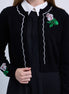 Floral Embellished Contrast Trim Cardigan