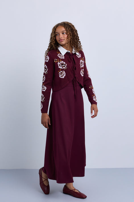 Collared Sleeveless Knit Midi Dress