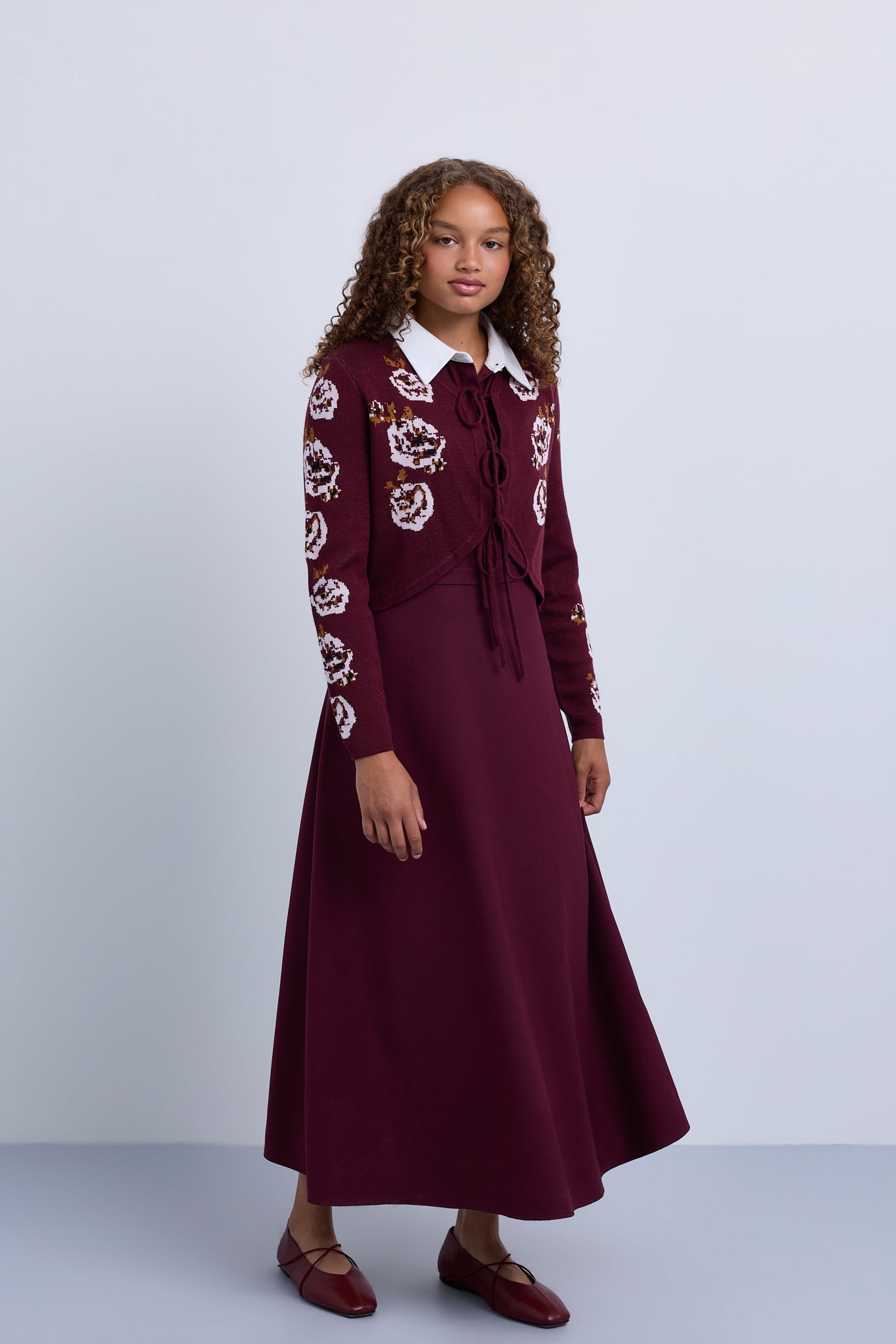Collared Sleeveless Knit Midi Dress