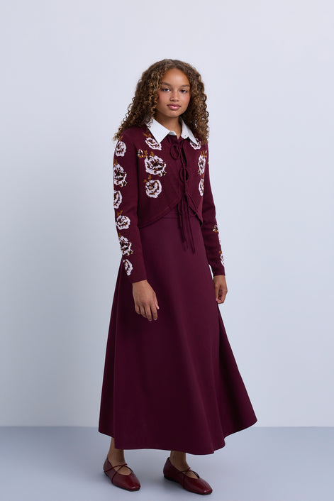 Collared Sleeveless Knit Midi Dress