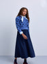 Polka Dot Knit Dress with Contrast Bow