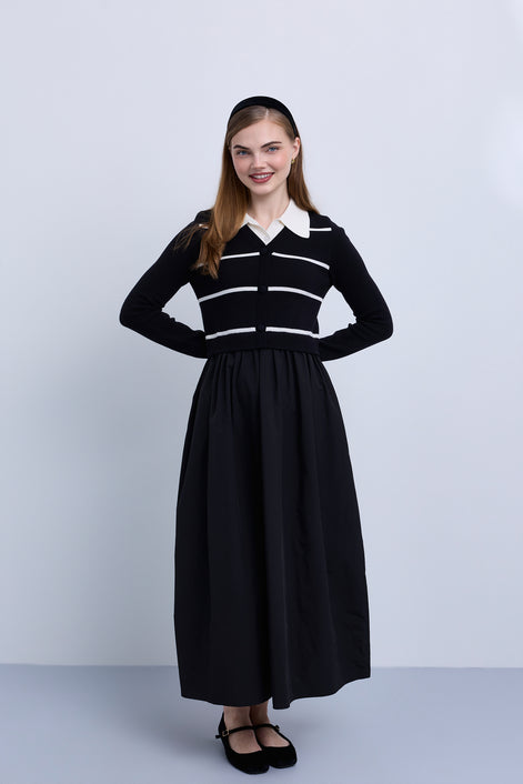 Bow Detail Knit Midi Dress