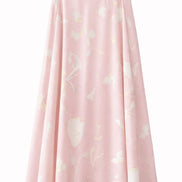 Abstract Satin Aline Skirt with Seam Detail