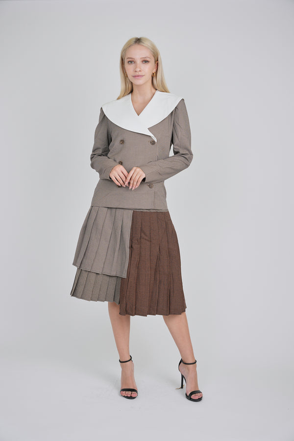 Petit Floral Skirt in Brown Tones Length 88cm